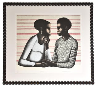 Elizabeth Catlett (1915-2012) Limited Edition Photolithograph And Digital Print Titled "Gossip"