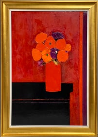 “Bouquet Of Gerberas” Oil On Canvas