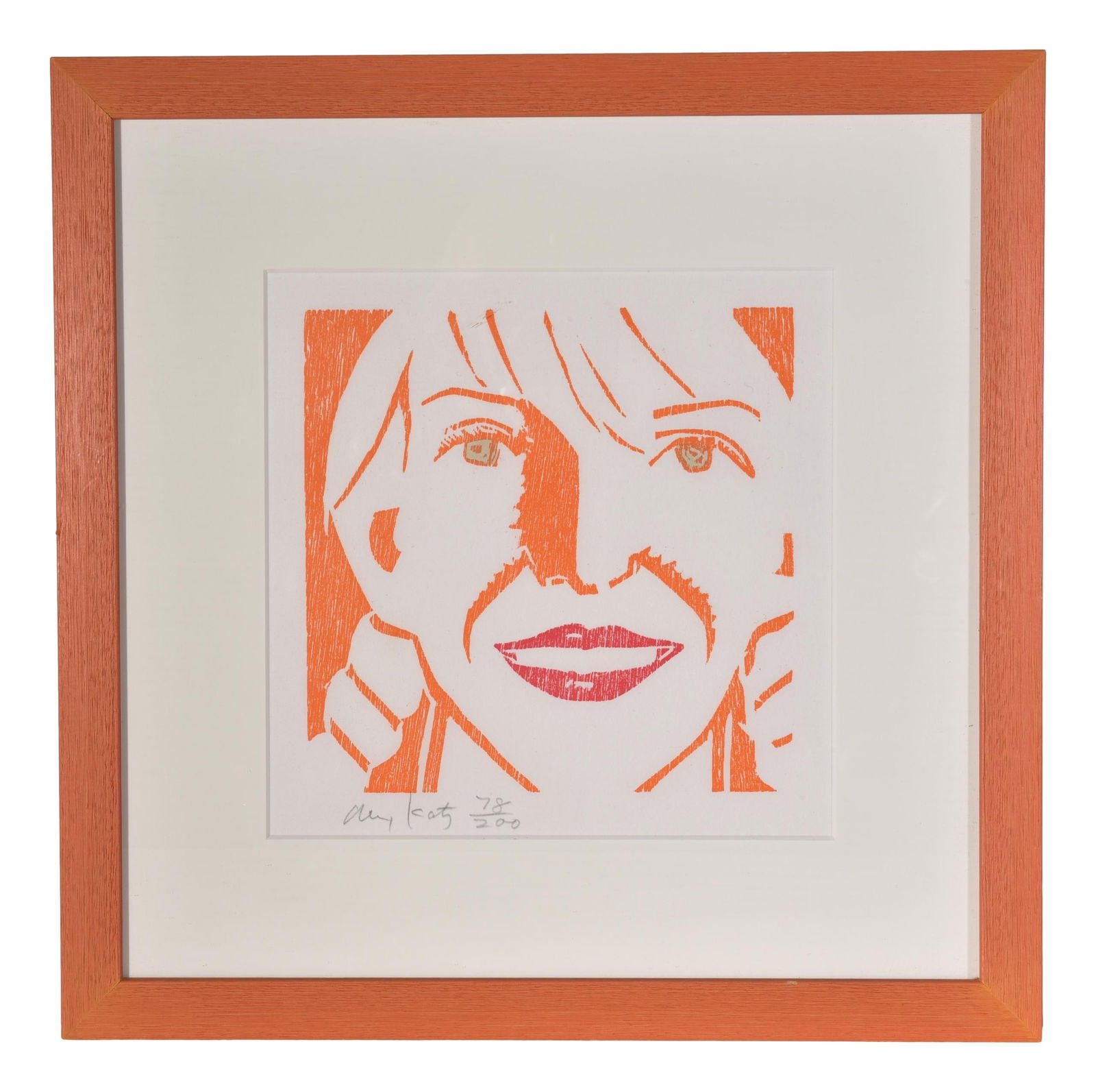 Alex Katz Signed Woodcut Original Limited Edition Print Titled "Jessica" Numbered 78/200 (1 of 6)