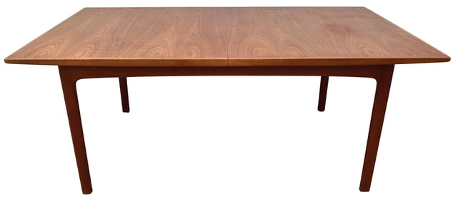 Mid-Century Danish Teak Extendable Dining Table With Two Leaves