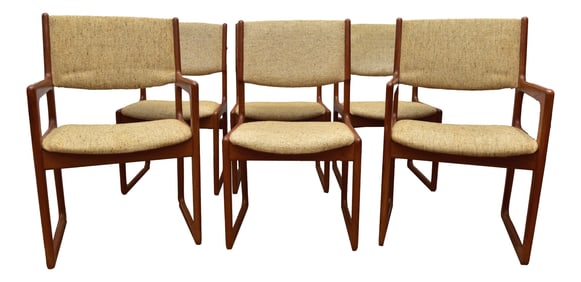 Set of Six Benny Linden Danish Mid-Century Teak Dining Chairs