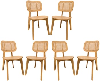 Set Of Six Cane Chairs By Podium