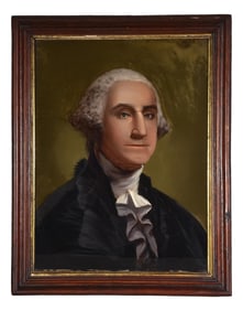 William Matthew Prior (American, 1806-1876) Portrait Of George Washington Reverse Painting On Glass