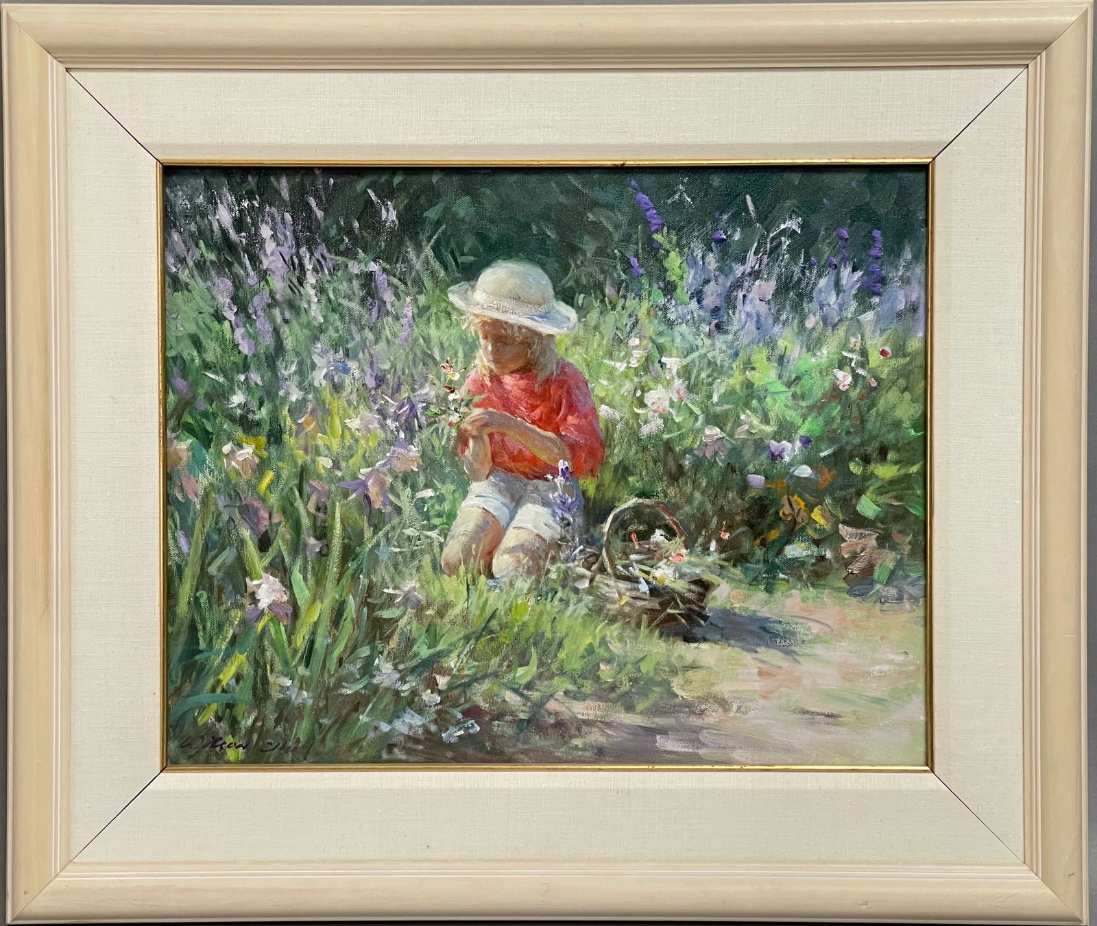 Wilson Chu (Canadian, b. 1946) “Picking Flowers” Oil On Canvas (1 of 11)