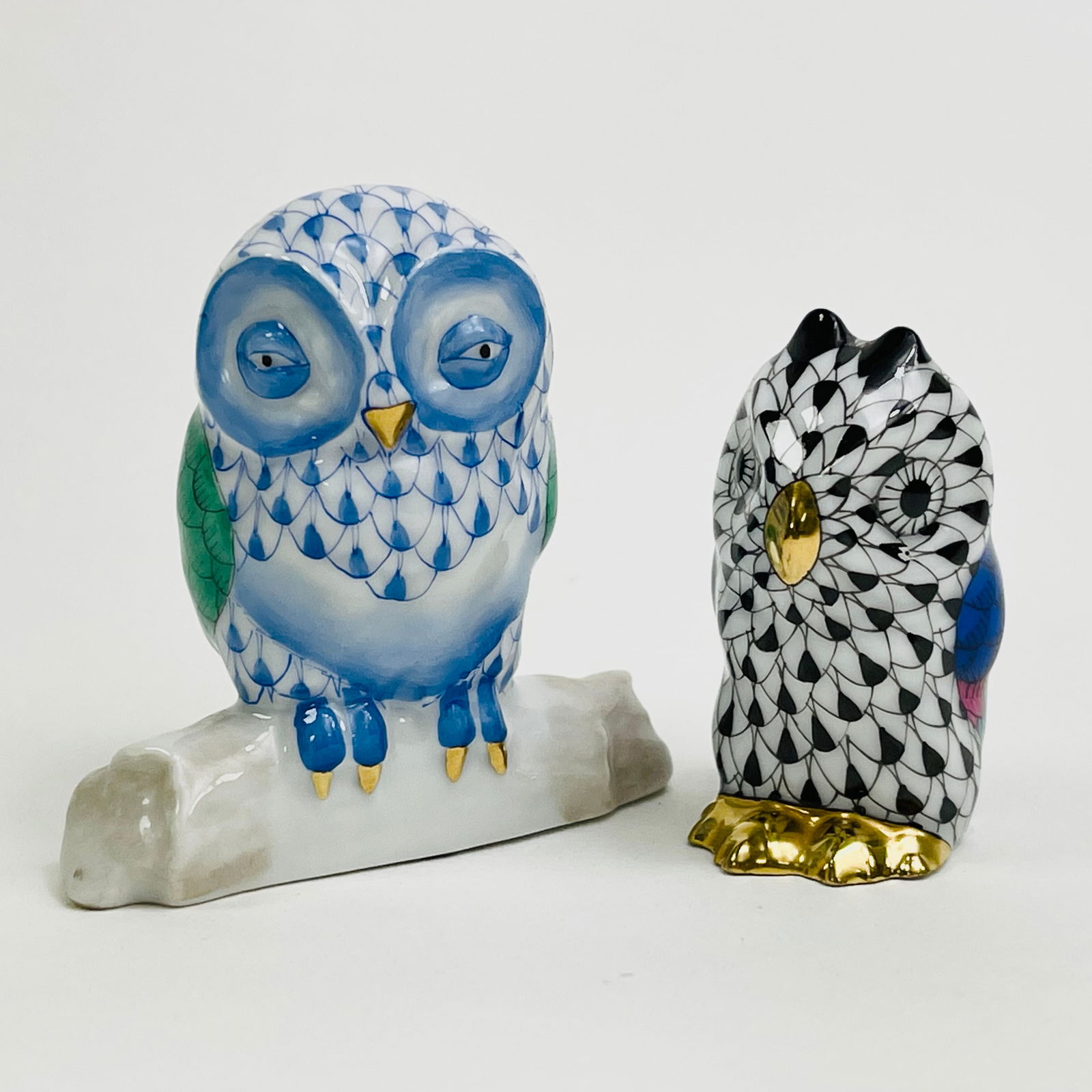 Herend Hungarian Porcelain Fishnet Owl Figurines (1 of 11)