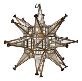 Early 20th Century Moravian Star Pendant Light Fixture