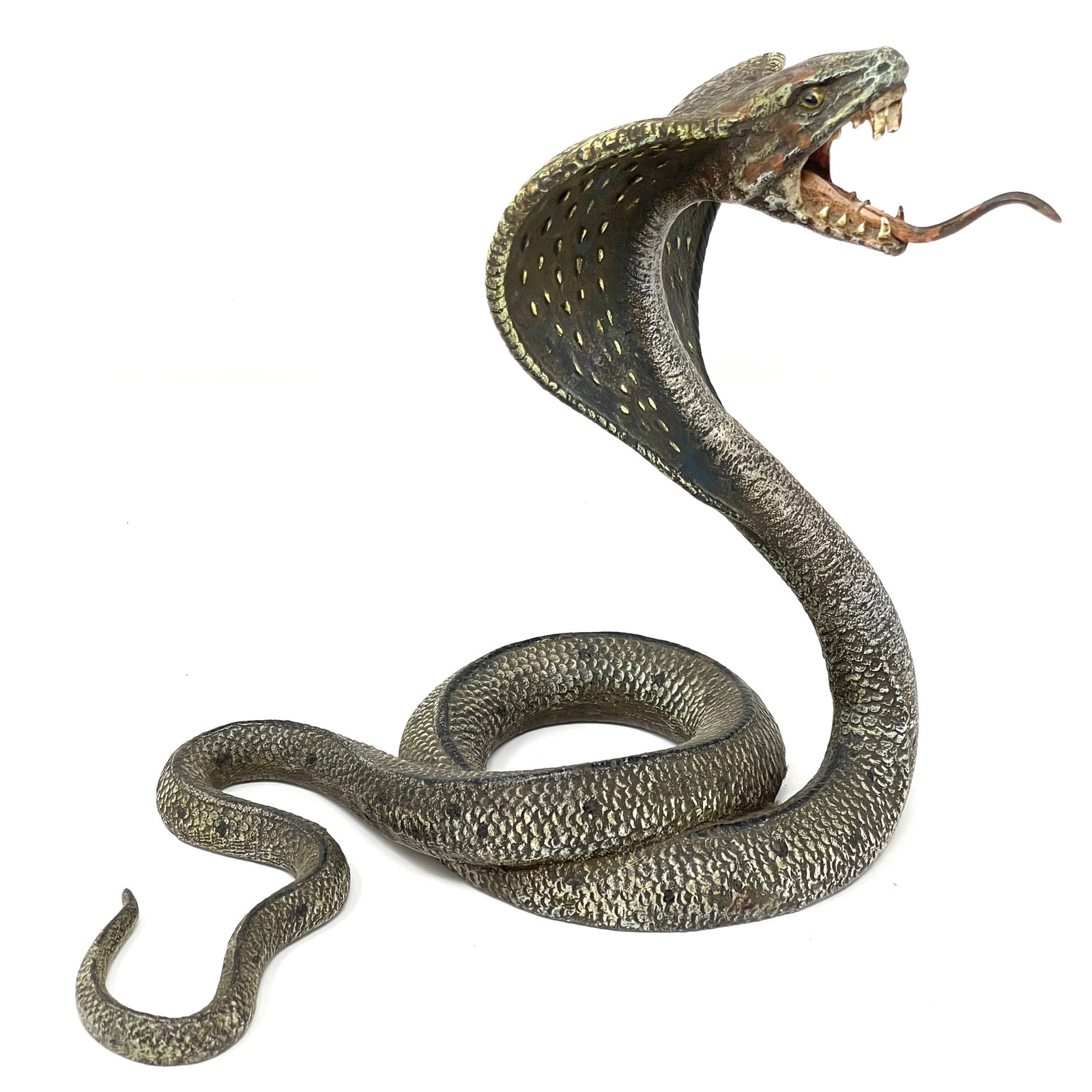 Austrian Cold Painted Bronze Naja Cobra Sculpture Pocket Watch Holder (1 of 8)