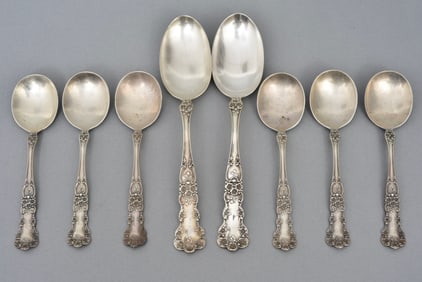 Collection of Eight F.L. Hunke Sterling Silver Spoons