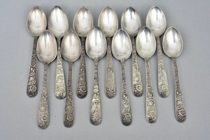Collection of 12 S. Kirk & Son Sterling Silver Teaspoons