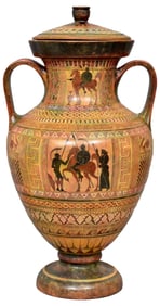 Ancient Greek Terracotta Trojan War Themed Replica Amphorae