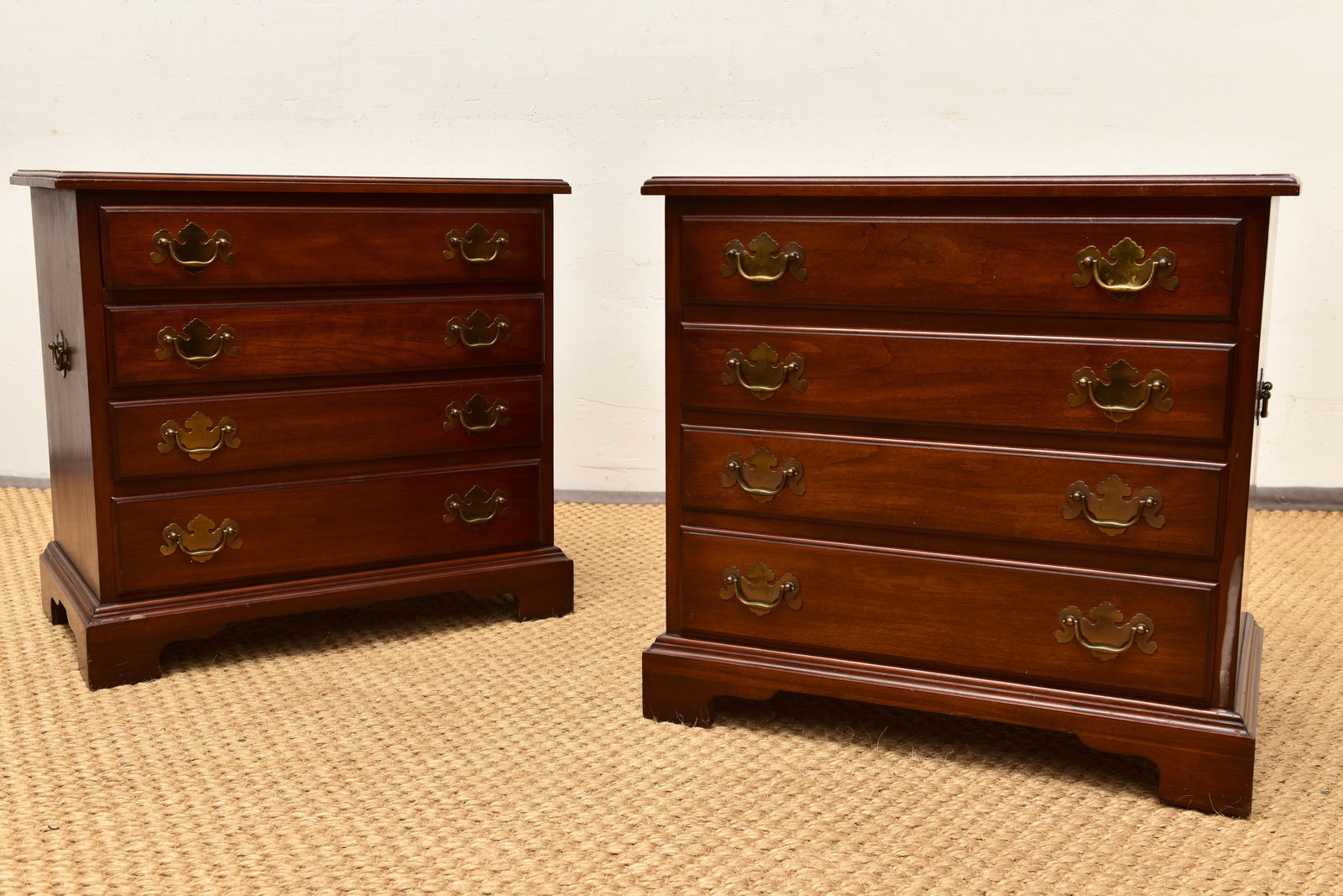 Pair of Henkel Harris Virgina Galleries Solid Wild Black Cherry Wood Four Drawer Chests (1 of 14)