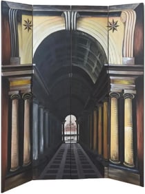 Trompe L’oeil Architectural Four Panel Screen