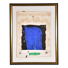 James Coignard (French, 1925-2008) Etude Masse Bleue Vecteur Rouge Etching On Handmade Paper