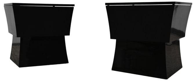 Pair of Armani Casa Salomon Black Lacquer Tables