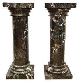 Pair of Sold Marble Pedestal Stands