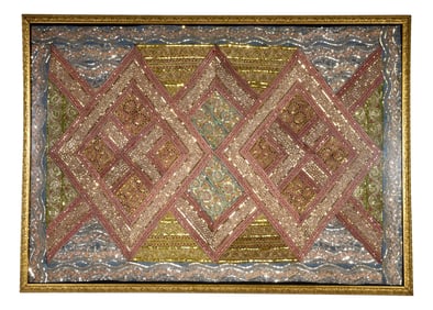 Hand Embroidered Sequined Textile Framed Art