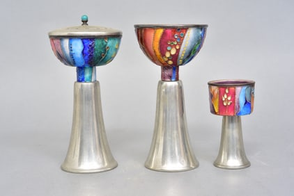 Collection of Marian Slepian (American, 1934-2019) Signed Judaica Cloisonné Enamel Items