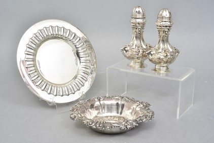 Hazorfim Sterling Silver S & P Shakers, Plate and Bowl