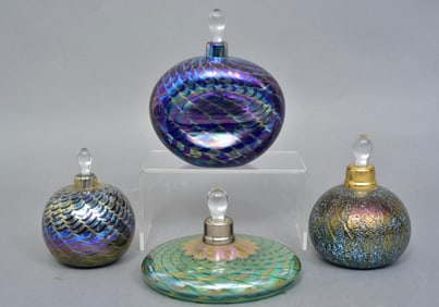 Collection of Fellerman Art Glass Perfume Bottles