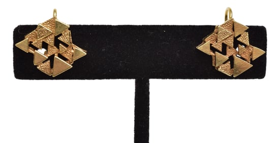 14k Yellow Gold Screw Back Earrings