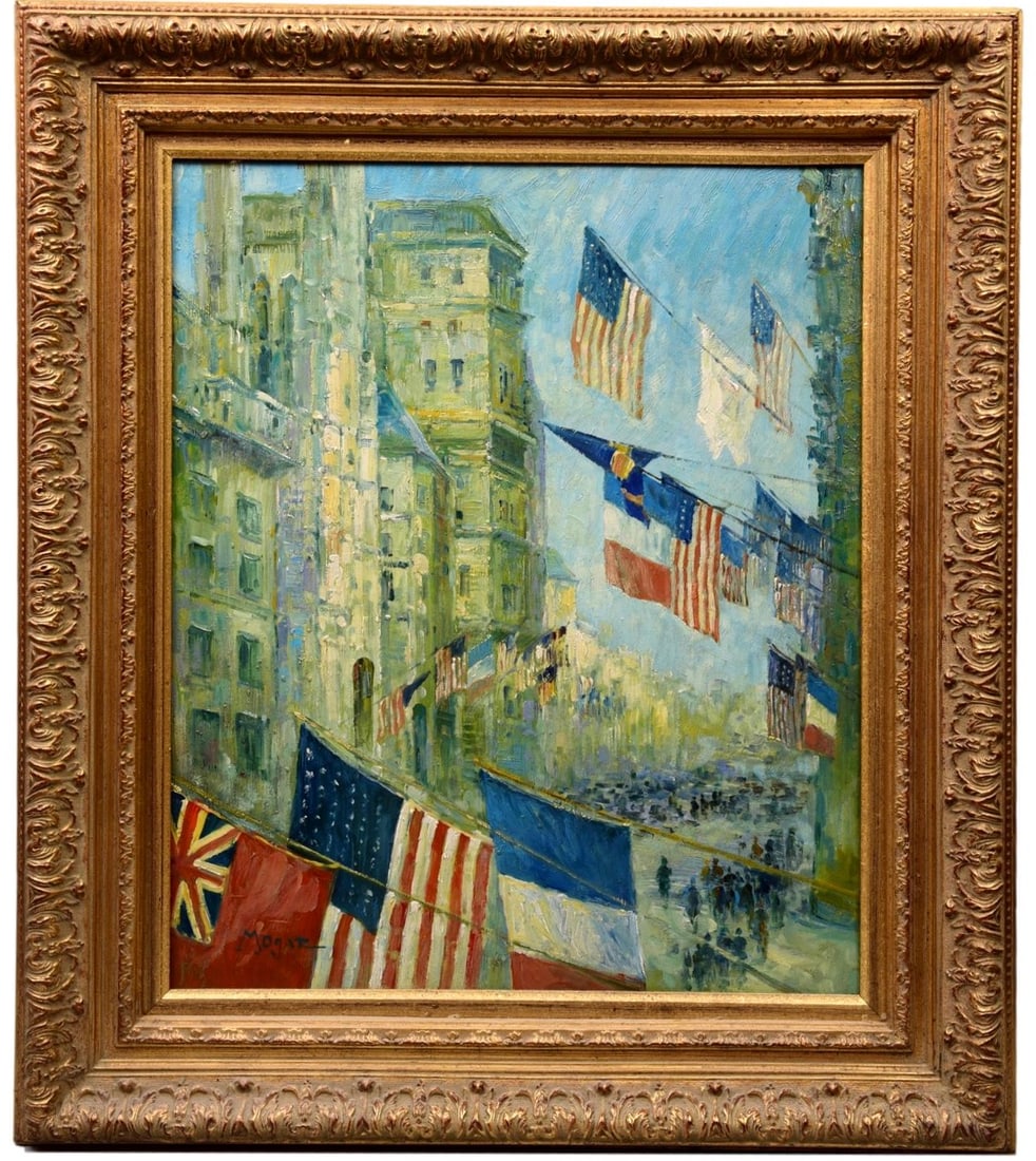 “Allies Day” After Childe Hassam Oil On Canvas Painting (1 of 8)