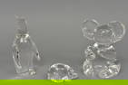 Steuben Signed Art Glass Crystal Koala Bear, Penguin and Pig
