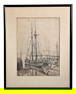 Hayley Lever (1860-1958) Signed Drawing of the New Columbia Schooner