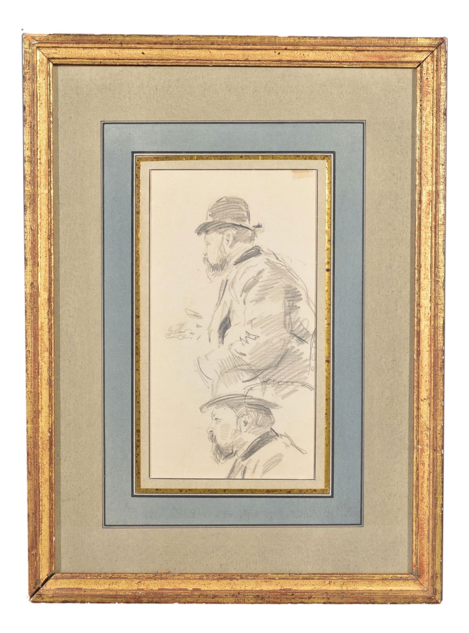 Charles Sarka (1879-1960) Pencil Drawing Titled “Studies of a French Gentleman” Dated 1902 (1 of 5)