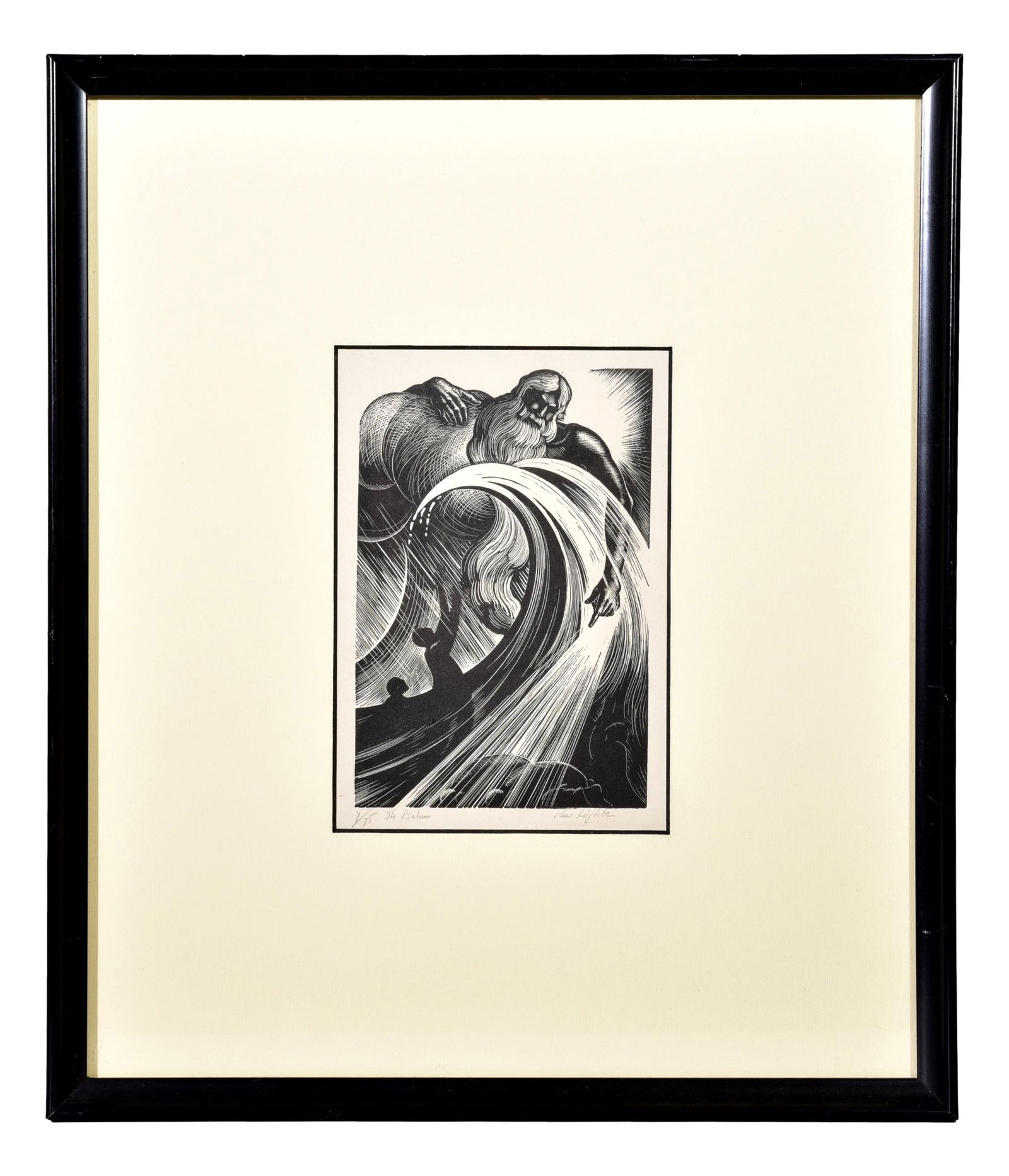 Clare Leighton Signed Wood Engraving Titled "The Psalms" Numbered 7/15 (1 of 7)