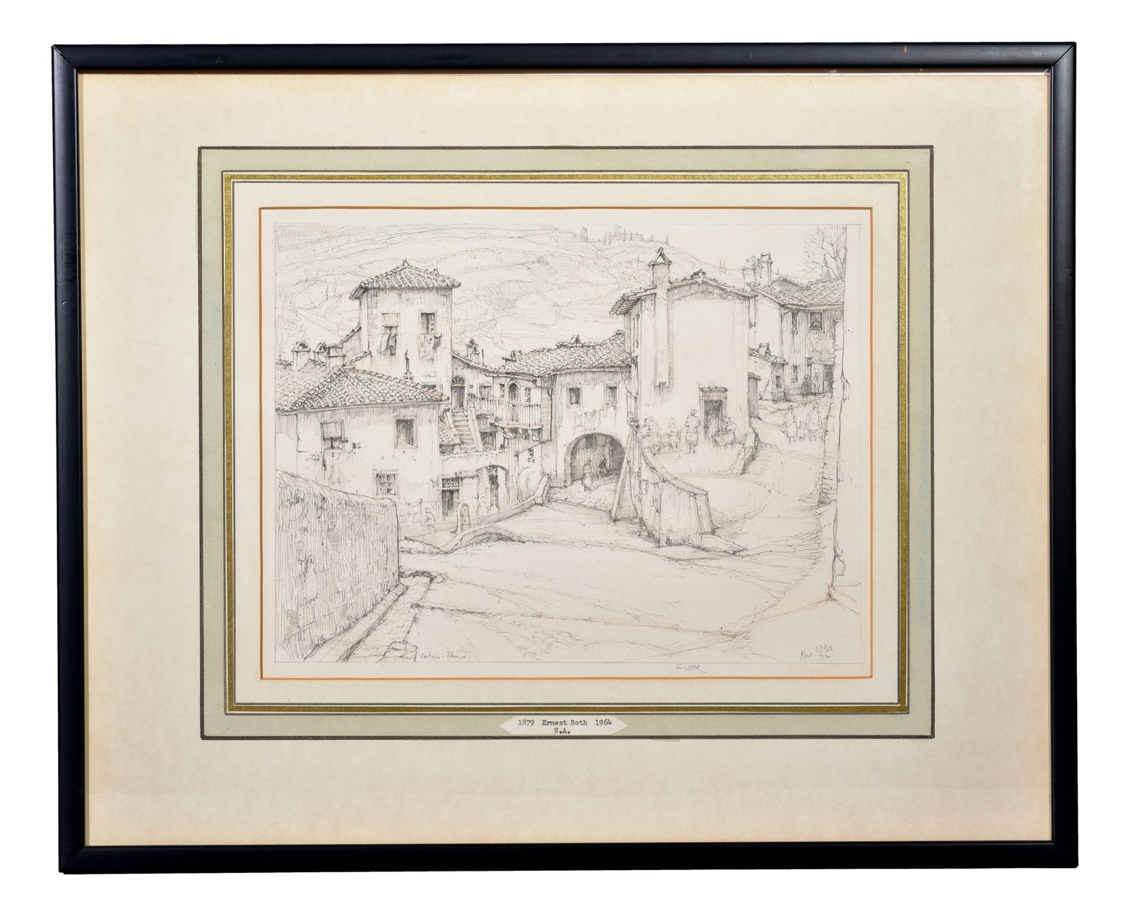 Ernest Roth (1879-1964) Signed Original Drawing Titled “Certosa Florence" Dated 1930 (1 of 9)