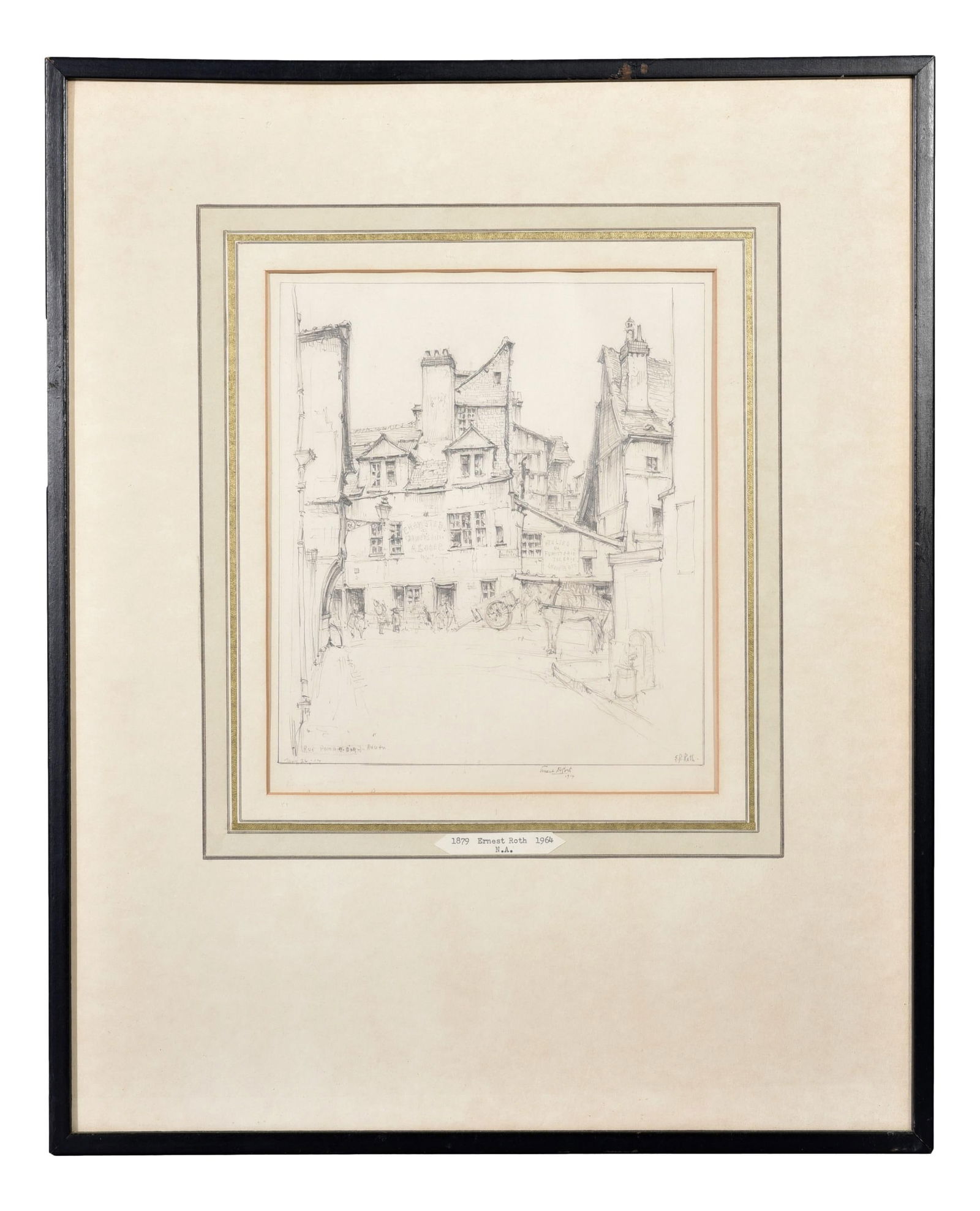 Ernest Roth (1879-1964) Signed Original Drawing Dated 1914 (1 of 8)