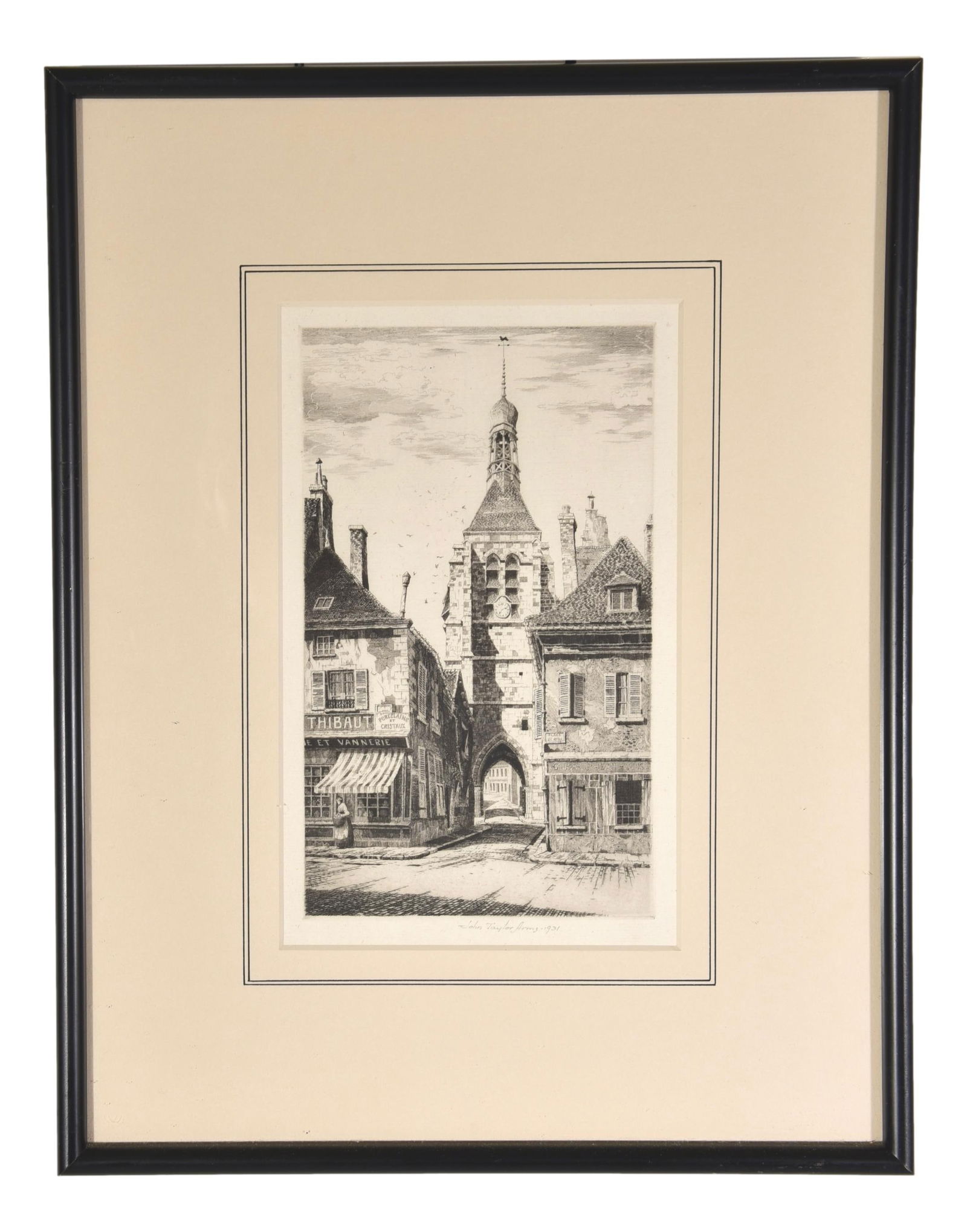 John Taylor Arms (1887-1953) Signed Etching Of Notre Dame du Val, Provins / Thibaut Dated 1931 (1 of 6)