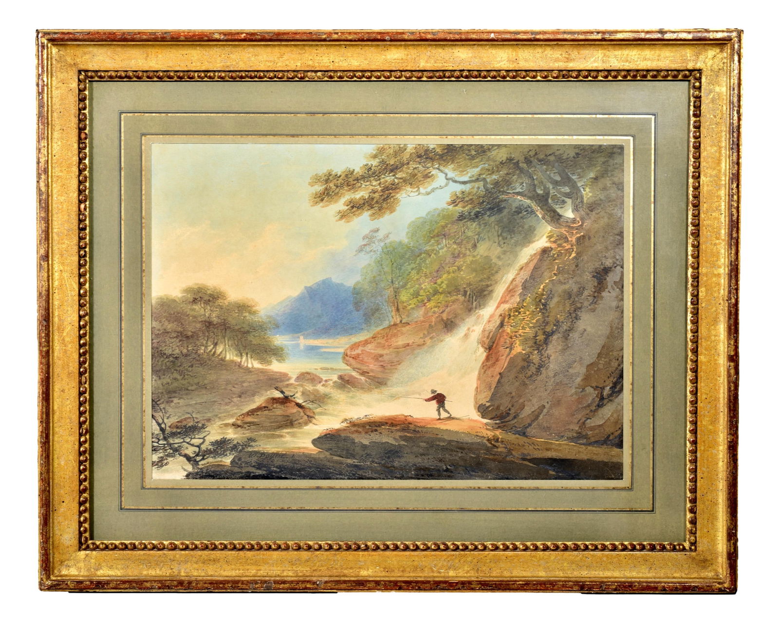 William Payne (1776-1830) Signed Watercolor Titled “Fishing by a Cascade” (1 of 6)