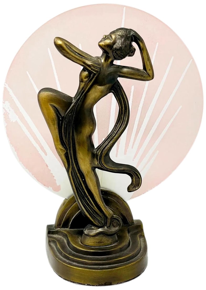 Sarsaparilla Deco Design Round Blown Glass Panel Table Lamp: Dimensions: UPS SHIPPING:Town Auction House & Gallery will drop off your item to UPS free of charge. If you would like a shipping price quote, please call Steve at (914) 337-7255.