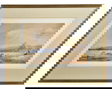 William Leighton Leitch (1804-1883) Signed Watercolor Painting: Dimensions: - Framed: 17 1/2”H x 22”W - Sight: 8 3/4”H x 14”W Town Auction House & Gallery also offers local delivery to Manhattan, Connecticut and Westchester for most items e