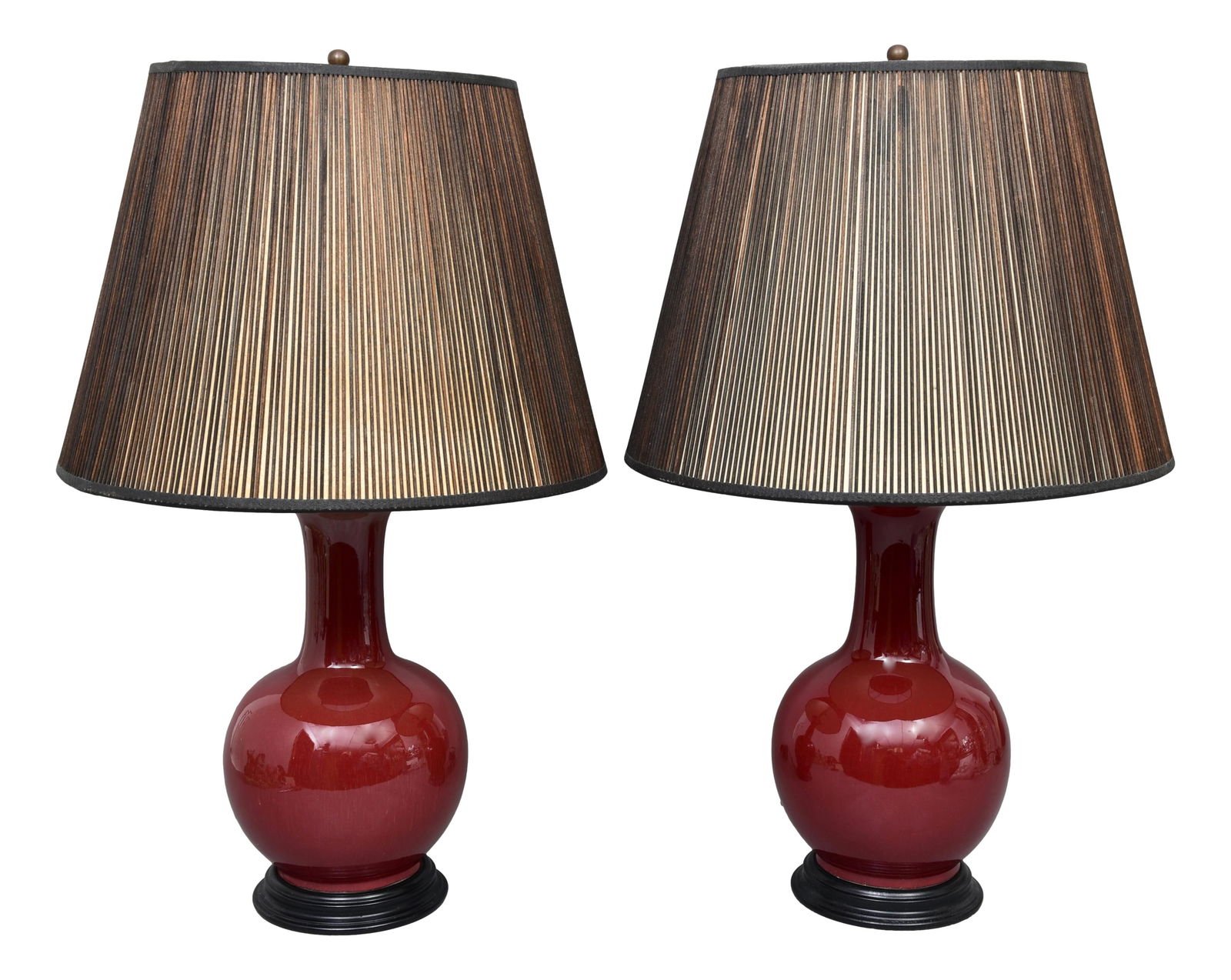 Pair of Chinese Oxblood Table Lamps (1 of 6)