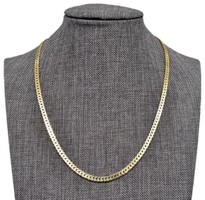 14k Yellow Gold Italian Cuban Link Necklace