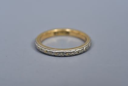 18k Gold Art Deco Two Tone Band