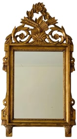 Early Antique Italian Gilded Wooden Wedding Mirror