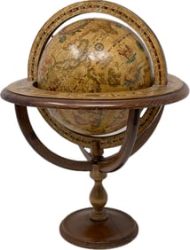 Antique Gallo-Italic Terrestrial Globe With Zodiac Signs