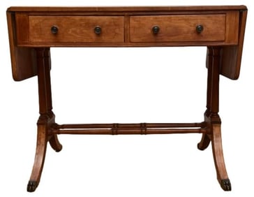 Charlotte Furniture Company Antique Regency Mahogany Drop Leaf Sofa Table
