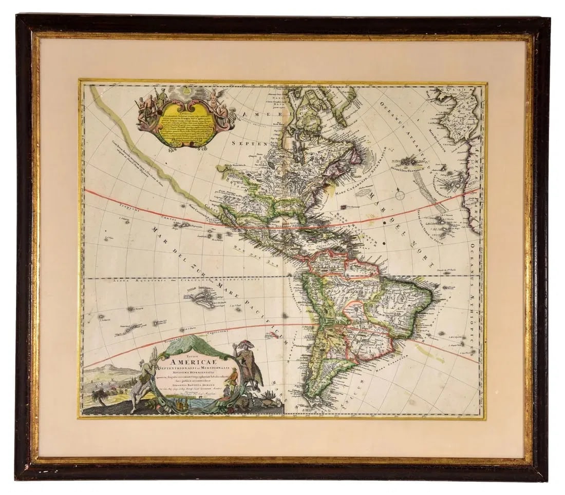 Antique Map of America by Johann Baptist Homann, Circa 1710 (1 of 15)