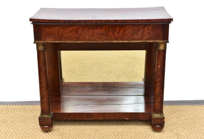 19th Century French Empire Flame Mahogany Console Table