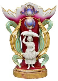 Italian Porcelain Figural Converted Vase