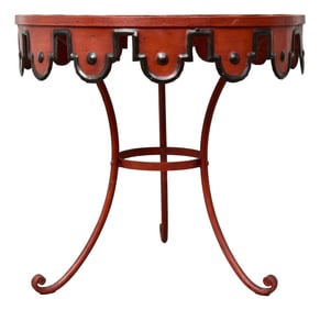 Painted Metal Table With Mesh Top