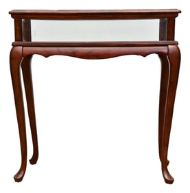 Queen Anne Style Vitrine Display Case Table