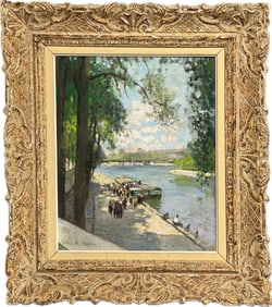 Jules Rene Herve (French, 1887-1981) Impressionist River Scene
