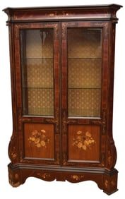 Venetian Italian Marquetry Inlay Display Cabinet