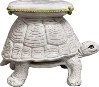 1950’s Italian Glazed Pottery Tortoise Garden Stool