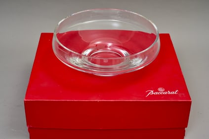 Baccarat France Modern Crystal Centerpiece Bowl in Original Box